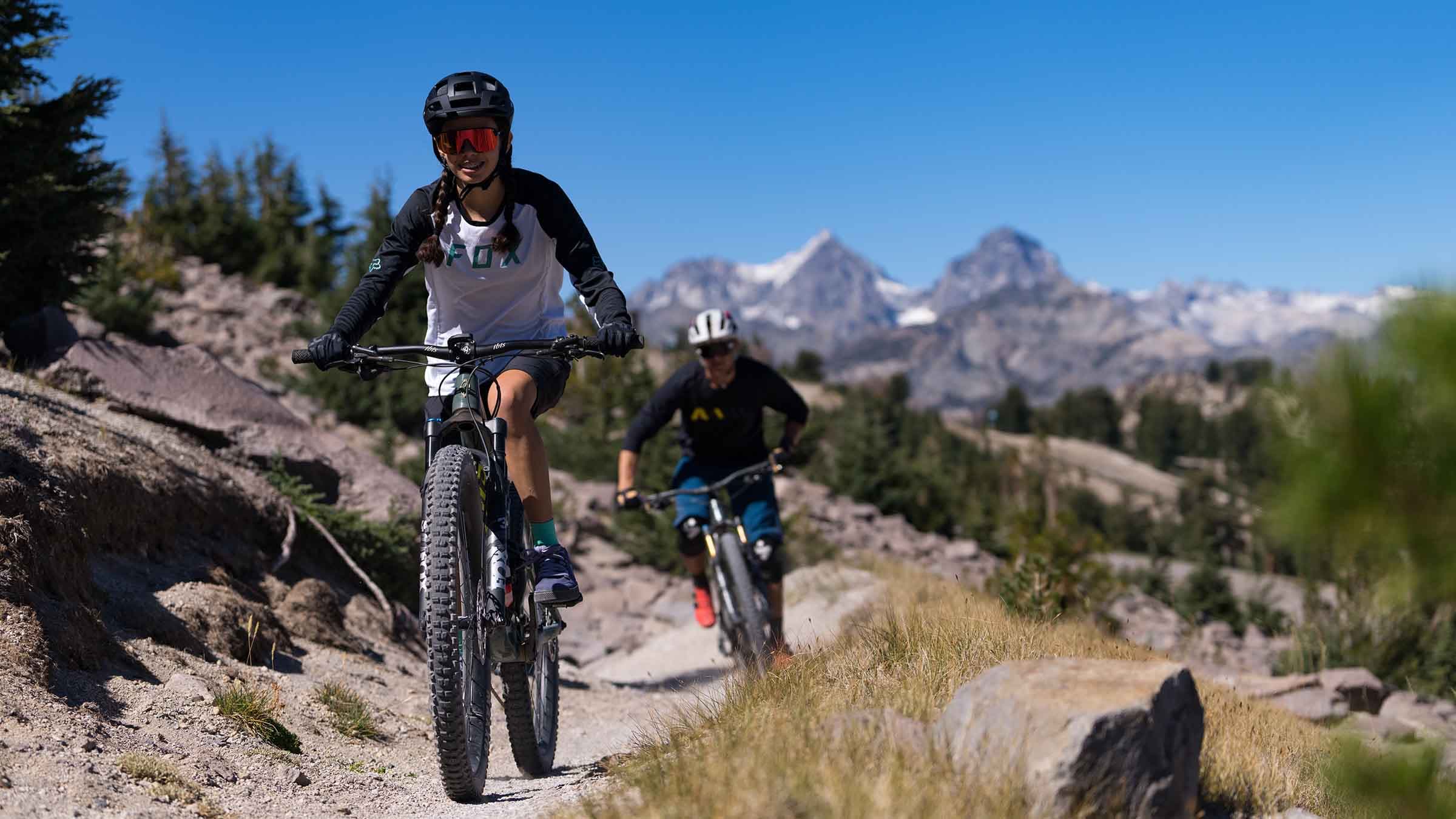 Girl riding Mammoth Bike Park